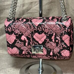INC International Concepts Soft Mini Heart Ajae Shoulder Bag Black/Pink
